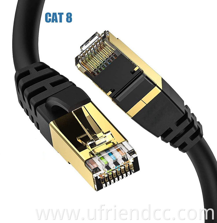 High Speed 40Gbps RJ45 network cat8 ethernet lan patch cable for Router Gaming